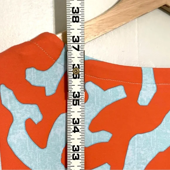 J. McLaughlin Women Catalina Coral Blue Sheath Dress Medium Pockets Cap Sleeve - Picture 4 of 12